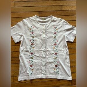 Bocabay Coquette Grandma Core Blouse Women’s Small Embroidered Floral Dainty